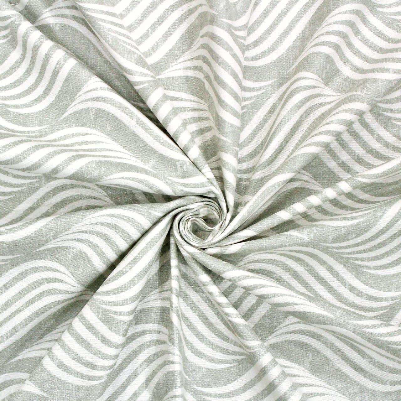 Cotton Abstract Print 210 TC King Size Fitted Bedsheet In Grey At Best Prices