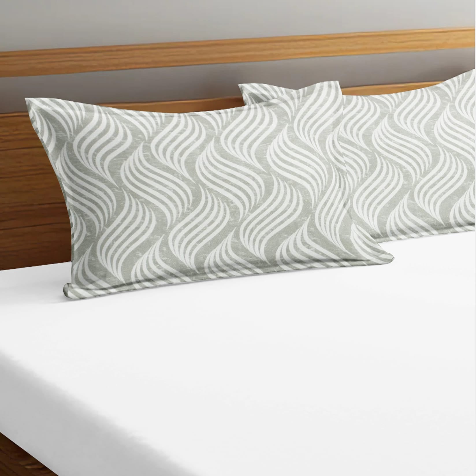 Soft Abstract Print Pillow Cover Set In Grey Online At Best prices(2 Pcs)