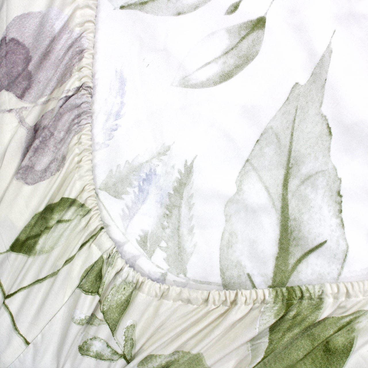 Soft Cotton Floral Print 210 TC Fitted Bedsheet In Cream At Best Prices
