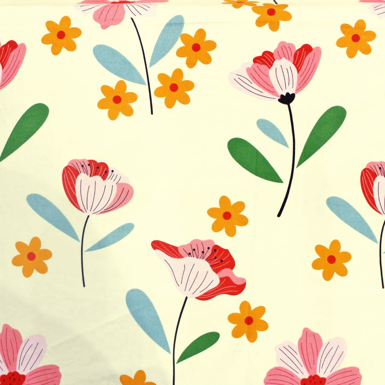 Close up of Floral Fitted bedsheet design