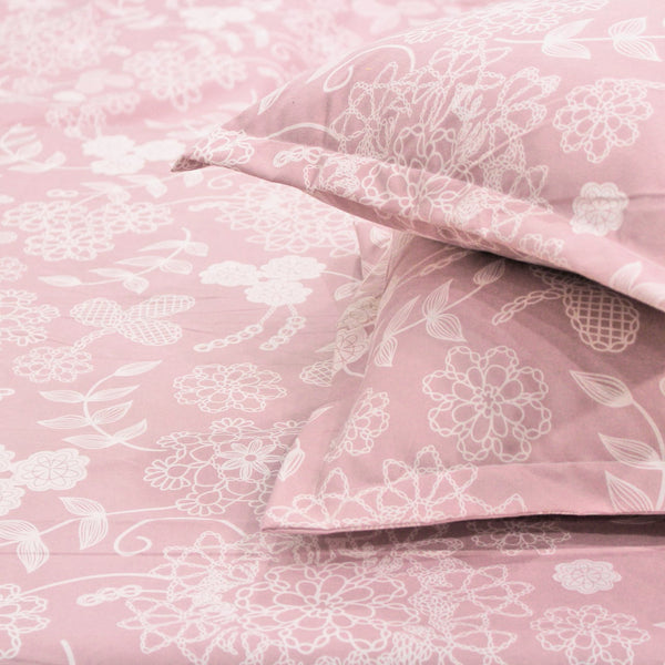  Stylish Peach 210 TC Cotton Floral Flat Bedsheet At Best Price