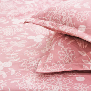 Soft Cotton Floral Print 210 TC Fitted Bedsheet In Peach At Best Prices