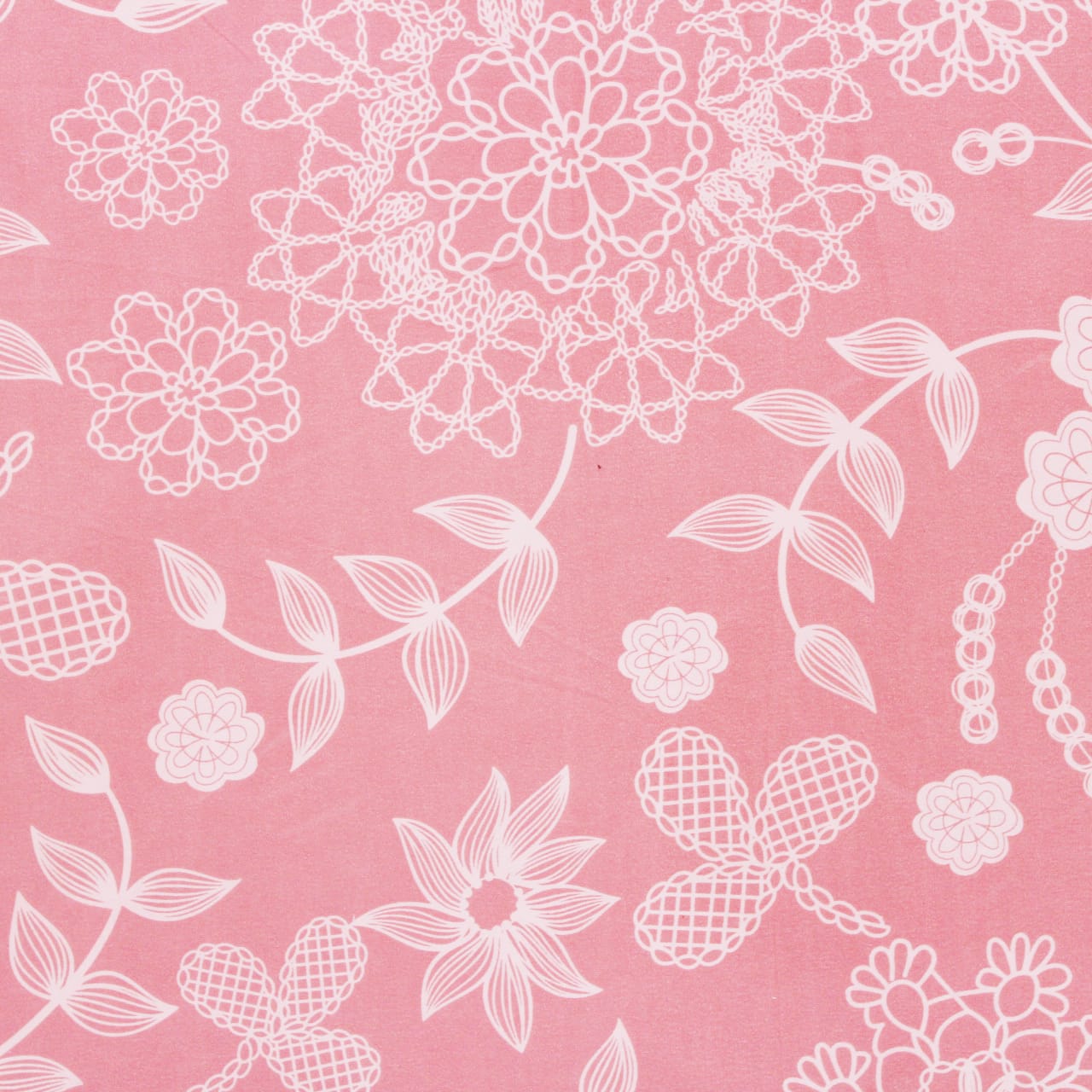 Soft Cotton Floral Print 210 TC Fitted Bedsheet In Peach At Best Prices
