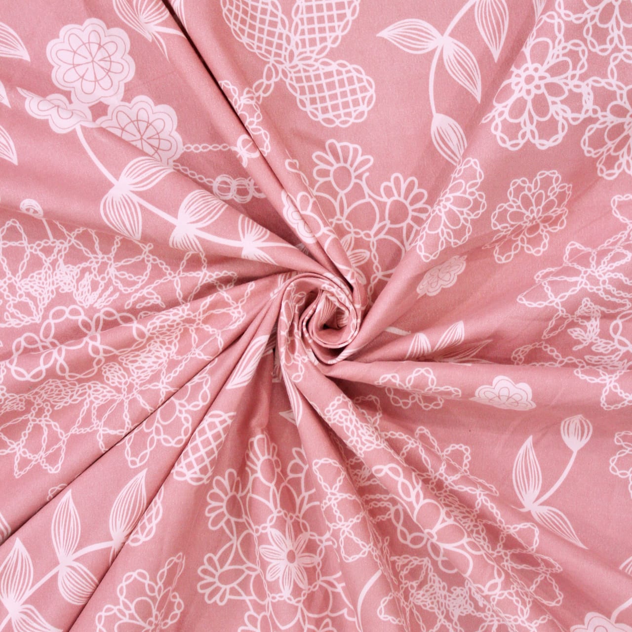 Soft Cotton Floral Print 210 TC Fitted Bedsheet In Peach At Best Prices