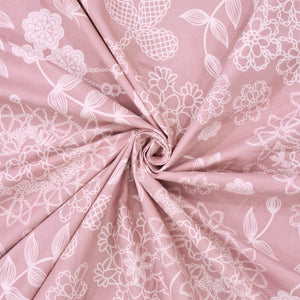 Stylish Peach 210 TC Cotton Floral Fitted Bedsheet At Best Price