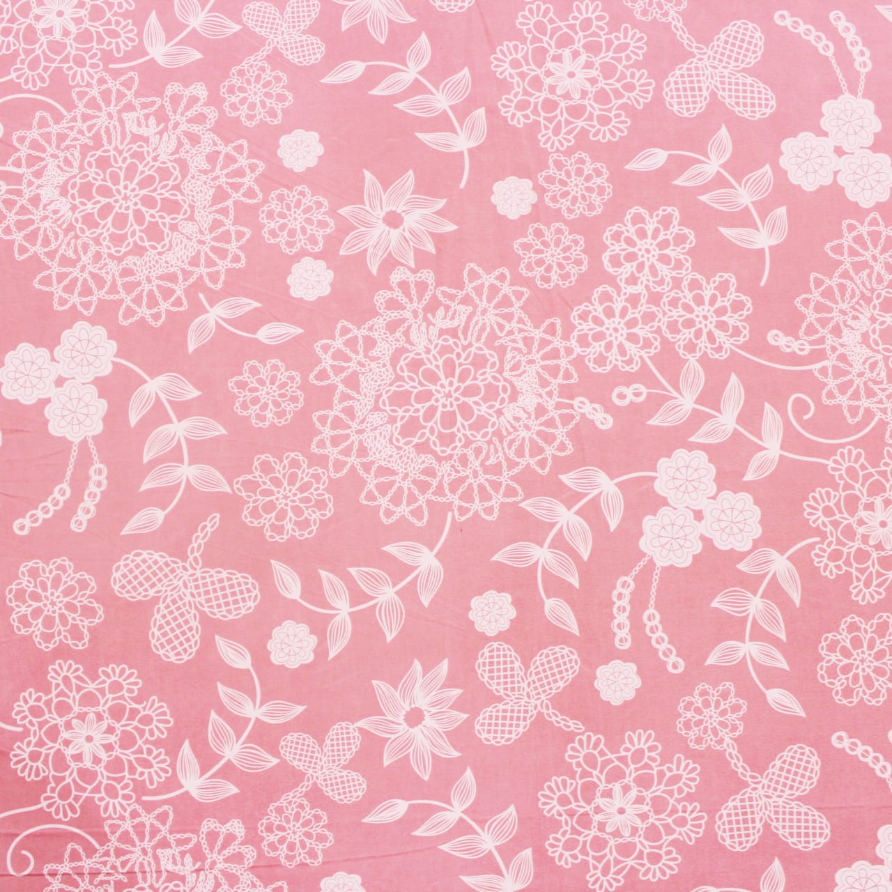 Soft Cotton Floral Print 210 TC Fitted Bedsheet In Peach At Best Prices