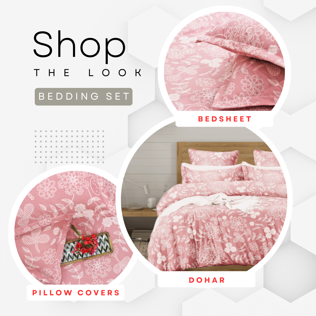 Soft Cotton Floral Print 210 TC Fitted Bedsheet In Peach At Best Prices