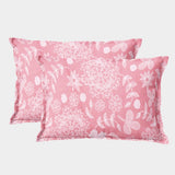 Soft Floral Print Pillow Cover Set In Peach Online At Best prices(2 Pcs)
