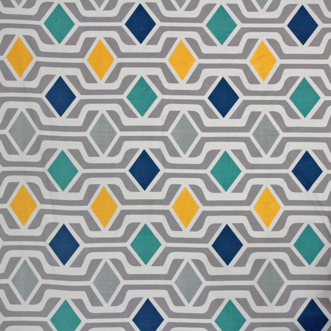 Cotton Geometrical Print 210 TC King Size Fitted Bedsheet In Multicolor Online In India