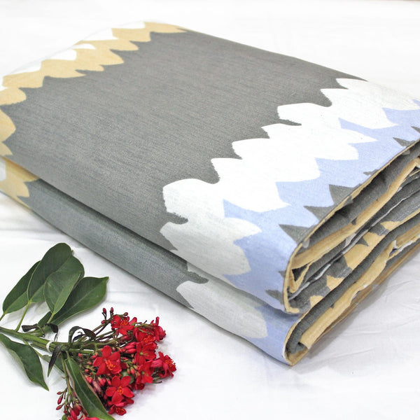 Best Microfiber Floral print Reversible AC Dohar Blanket In Grey
