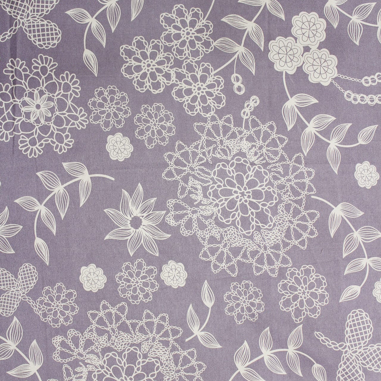 Cotton Floral Print 210 TC King Size Fitted Bedsheet In Purple At Best Prices