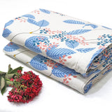 Best Microfiber Floral print Reversible AC Dohar Blanket In Blue