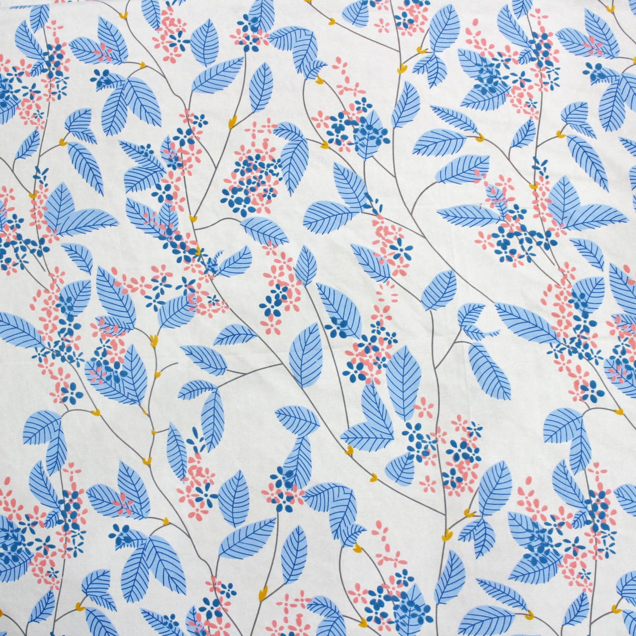Cotton Floral Print 210 TC King Size Fitted Bedsheet In Blue At Best Prices
