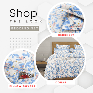 Best Microfiber Floral print Reversible AC Dohar Blanket In Blue