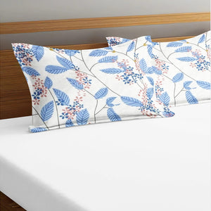 Soft Floral Print Pillow Cover Set In Blue Online At Best prices(2 Pcs)