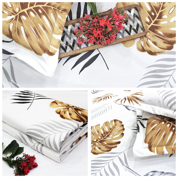 Brown Festive Collection Floral Dohar Bedsheet Set (4 Pc) online in India