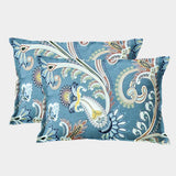 Printed Floral Set of 2 Pcs Pillow Cover - Blue