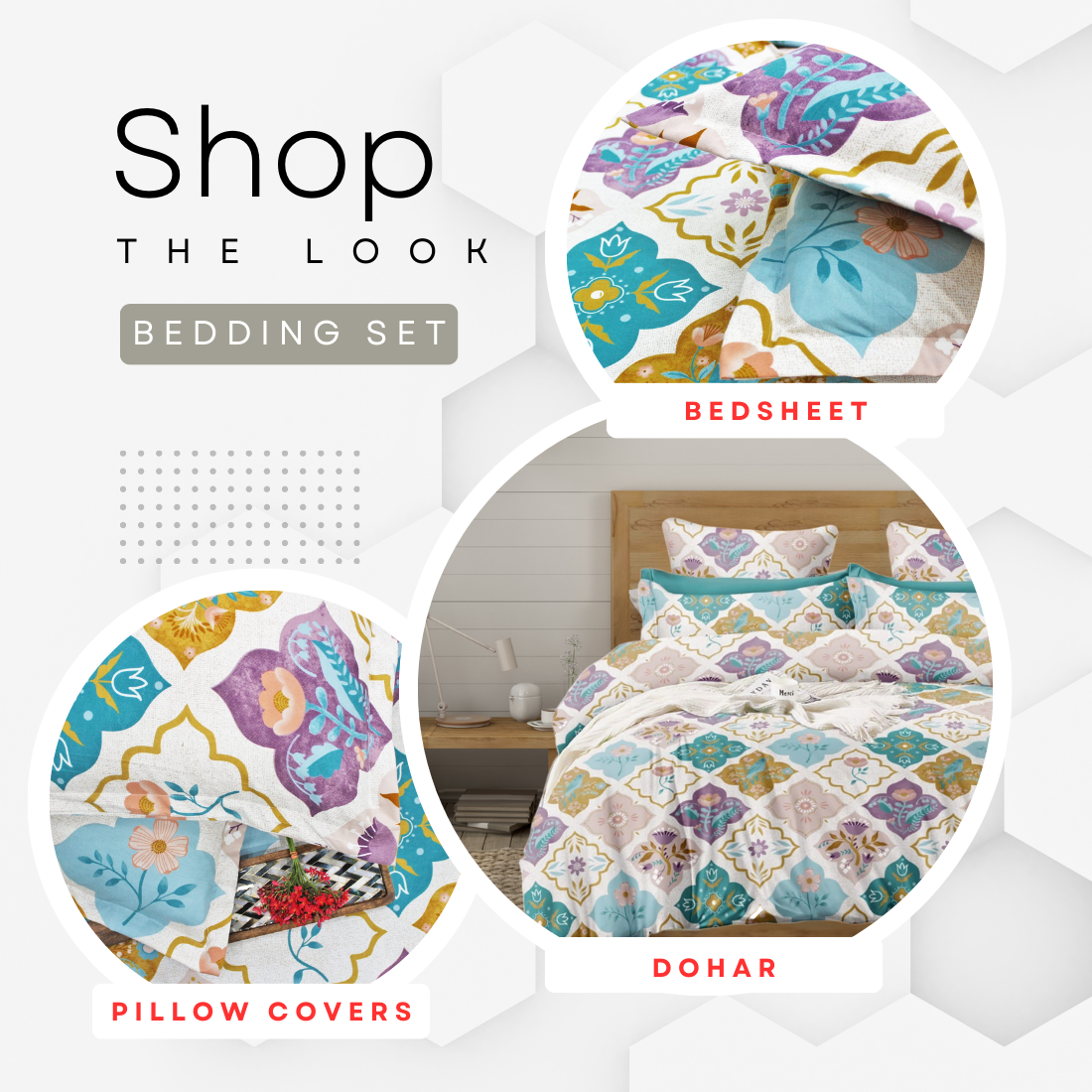 Cotton Floral Print 210 TC King Size Fitted Bedsheet In Multicolor At Online