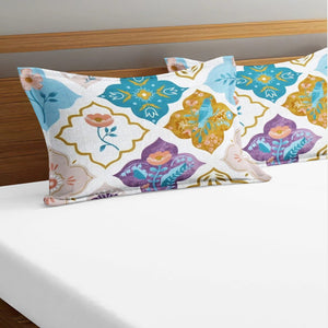 Soft Floral Print Pillow Cover Set In Multicolor Online At Best prices(2 Pcs)