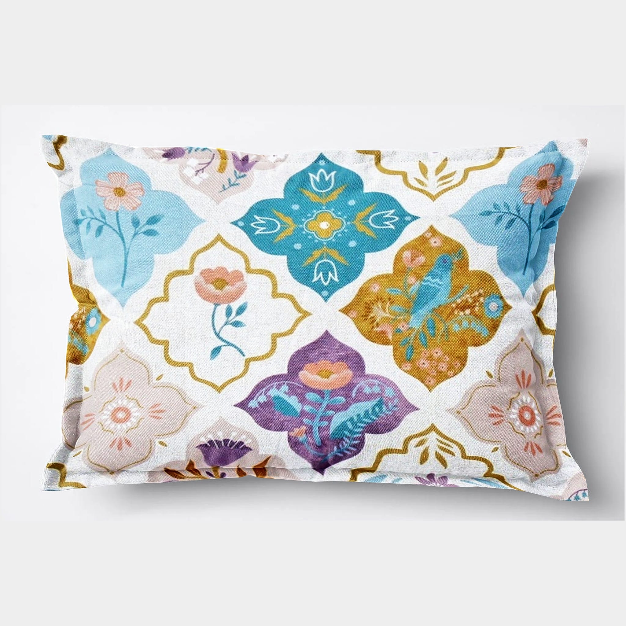 Soft Floral Print Pillow Cover Set In Multicolor Online At Best prices(2 Pcs)