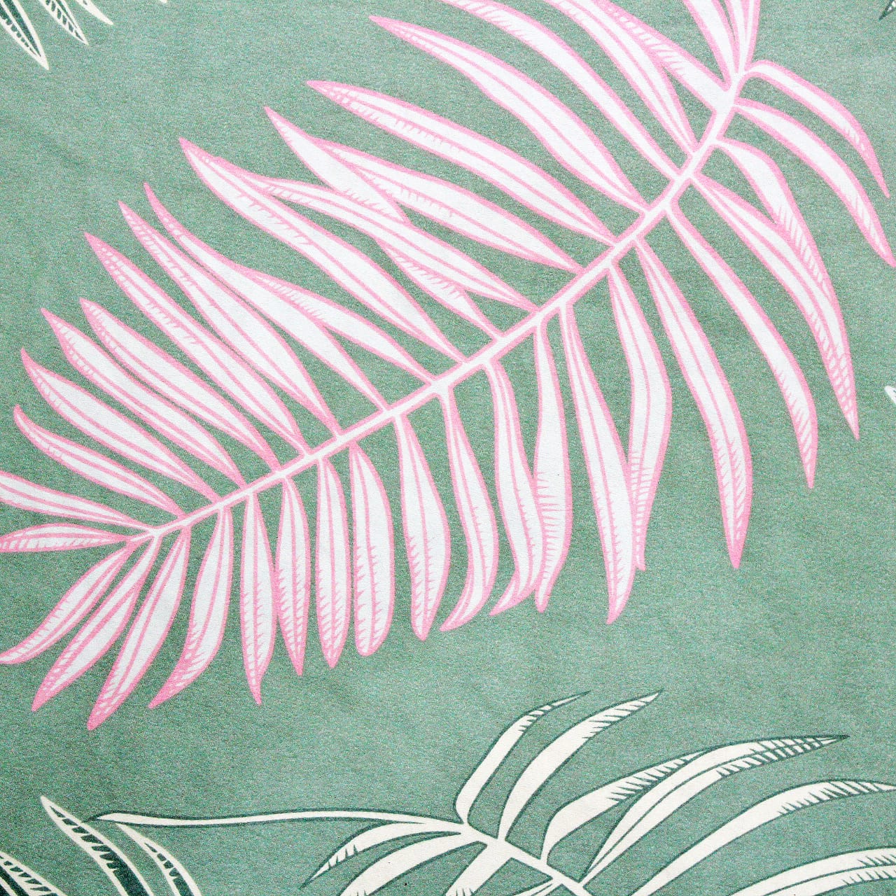 Cotton Floral Print 210 TC King Size Fitted Bedsheet In Green At Best Prices