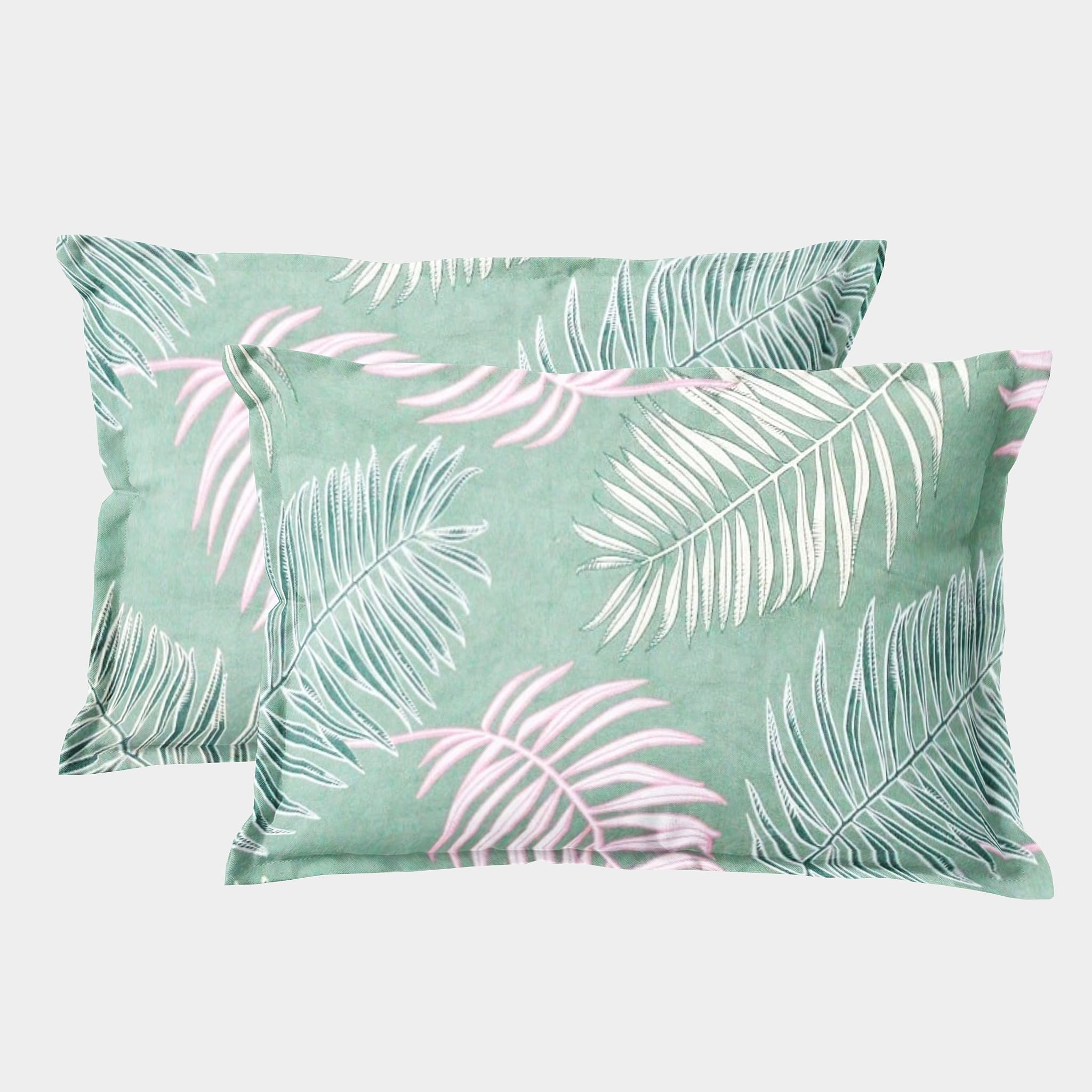 Soft Floral Print Pillow Cover Set In Green Online At Best prices(2 Pcs)
