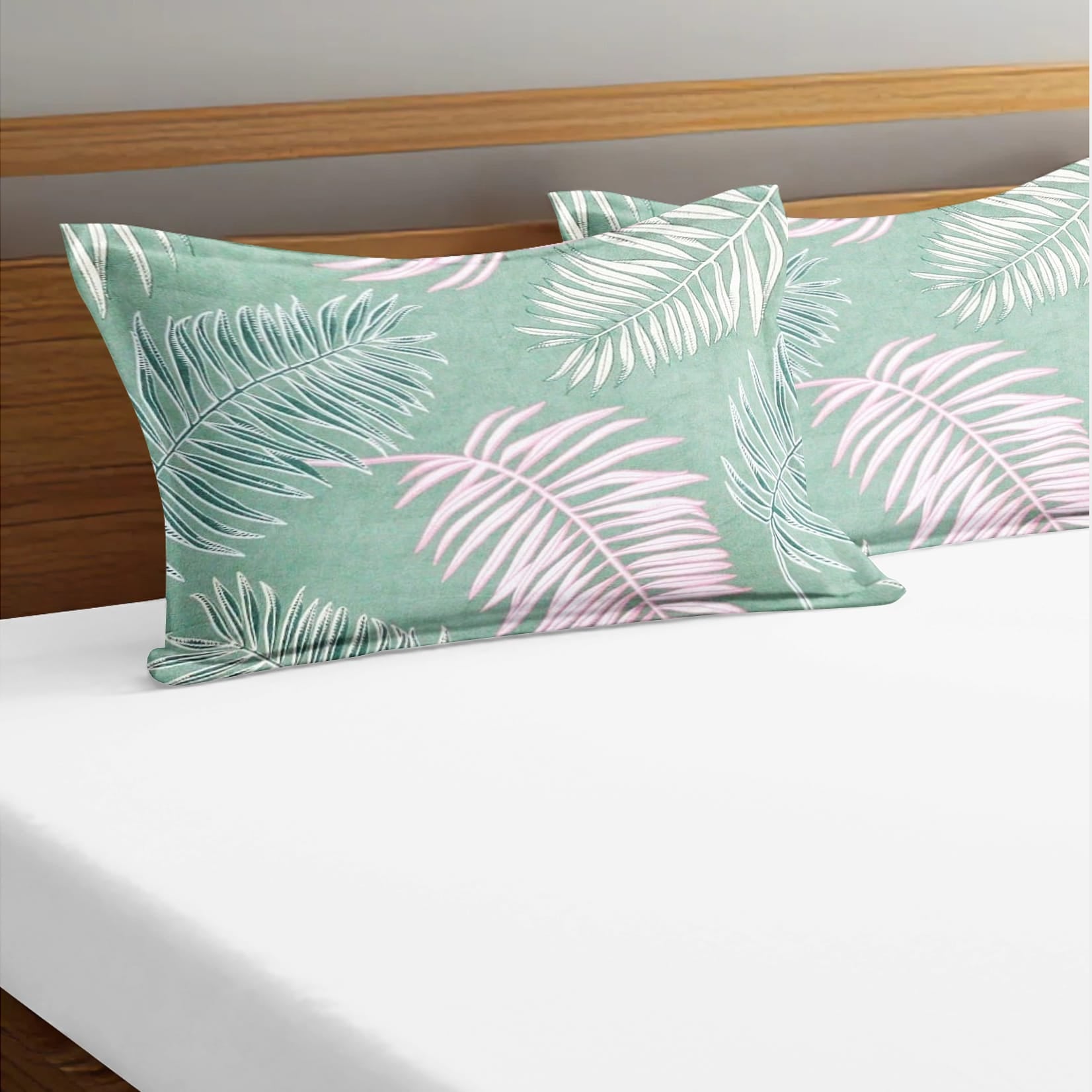 Soft Floral Print Pillow Cover Set In Green Online At Best prices(2 Pcs)