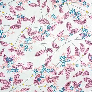 Cotton Floral Print 210 TC King Size Fitted Bedsheet In Magenta At Best Prices