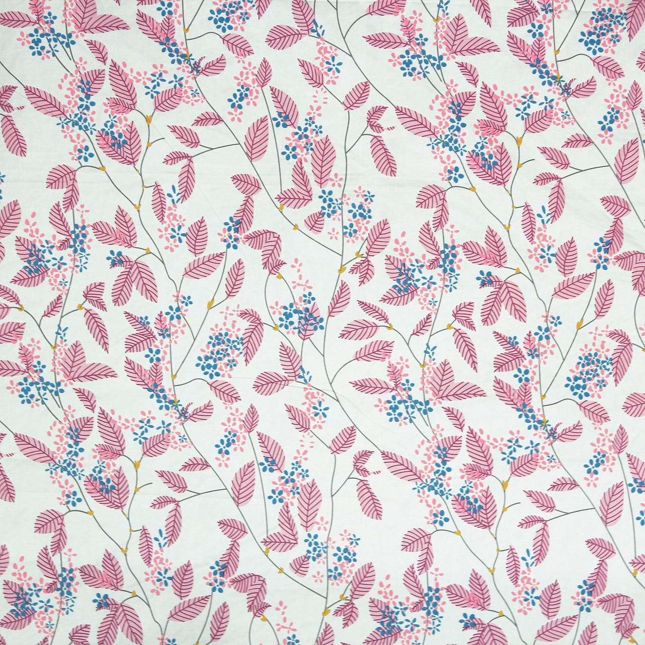 Cotton Floral Print 210 TC King Size Fitted Bedsheet In Magenta At Best Prices