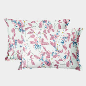 Soft Floral Print Pillow Cover Set In Magenta Online At Best prices(2 Pcs)