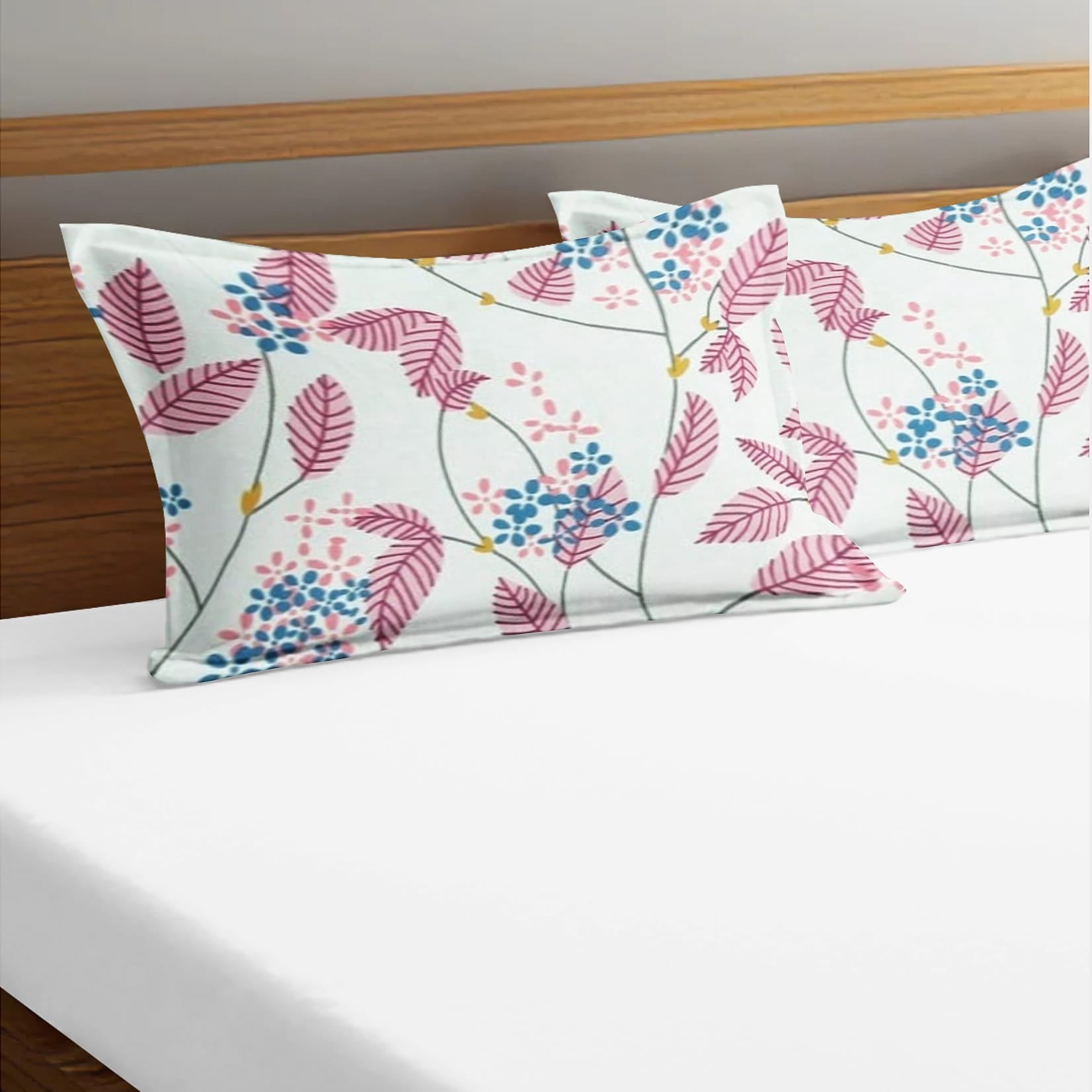 Soft Floral Print Pillow Cover Set In Magenta Online At Best prices(2 Pcs)