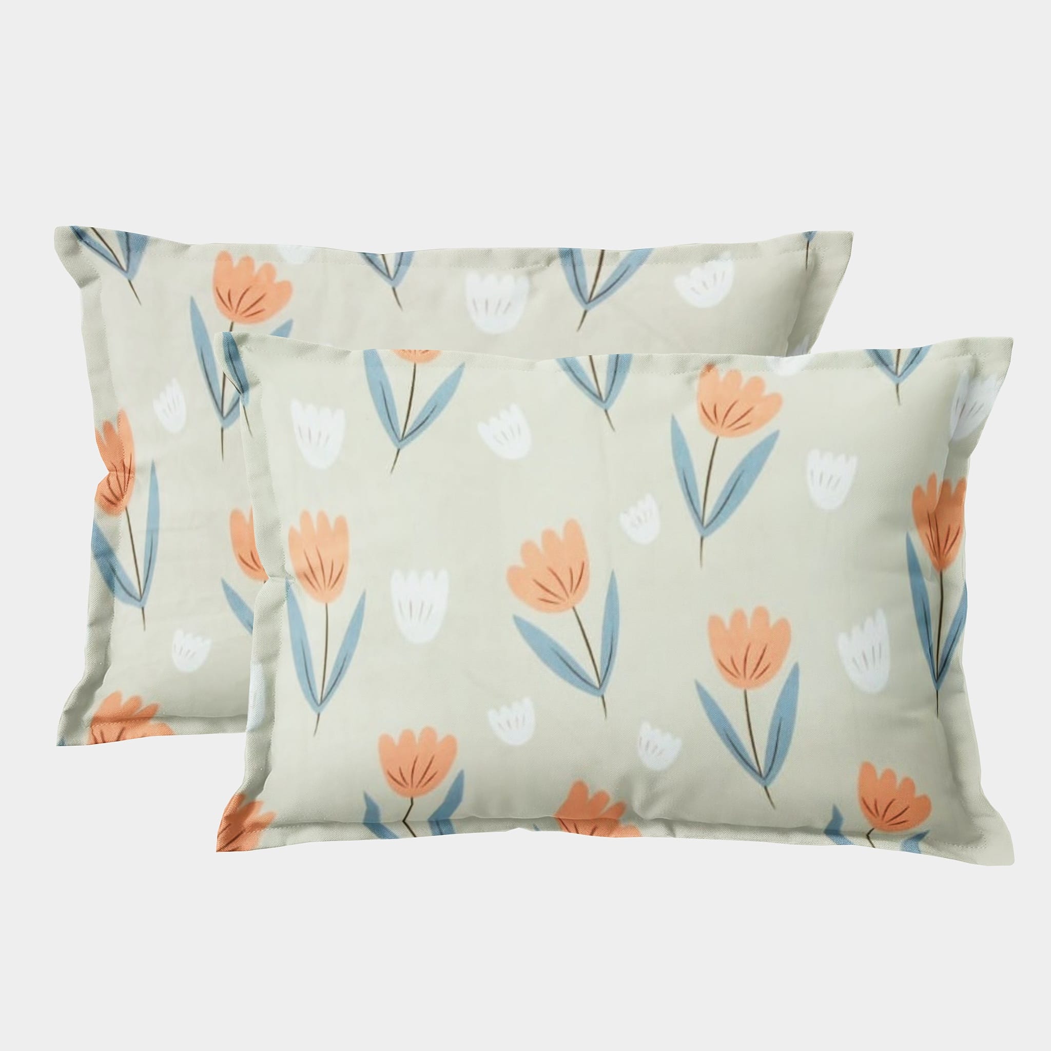 Soft Floral Print Pillow Cover Set In Khaki Online At Best prices(2 Pcs)