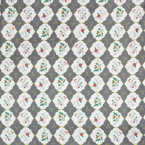 Soft Cotton Floral Print 210 TC Flat Bedsheet In Grey At Best Prices