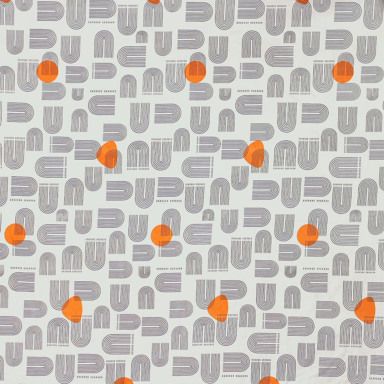 Cotton Abstract Print 210 TC King Size Flat Bedsheet In Grey