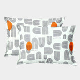 Soft Abstract Print Pillow Cover Set In Grey Online At Best prices(2 Pcs)
