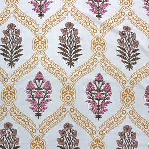 Close up View Microfiber Floral Reversible AC Dohar Blanket, Mustard  Design 