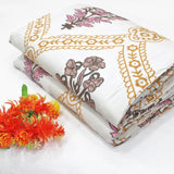 Microfiber Floral Reversible AC Dohar Blanket, Mustard