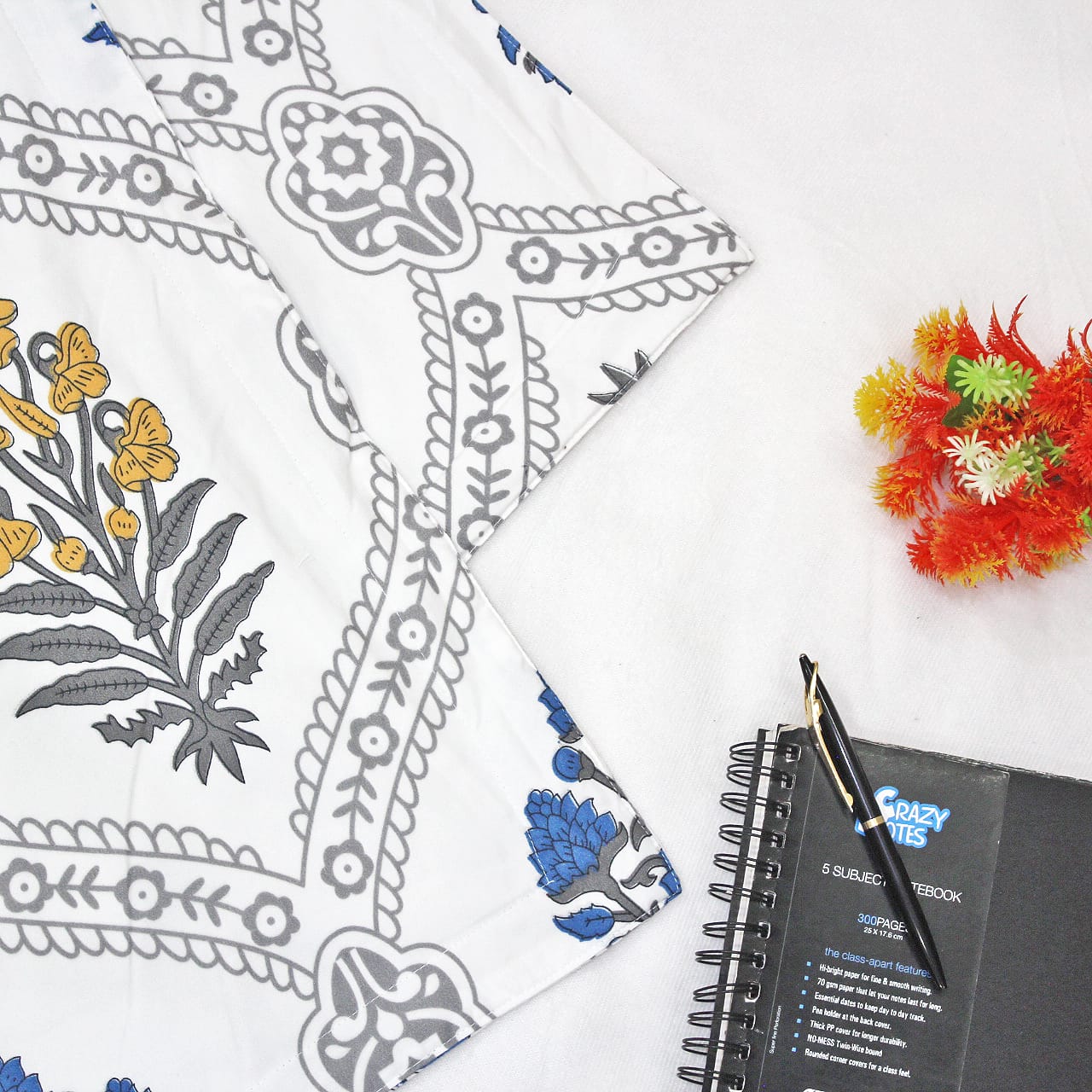 Blue Festive Collection Floral Dohar Bedsheet Set (4 Pc) online in India