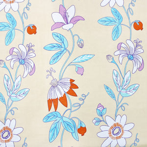 Cotton Floral Print 210 TC King Size Fitted Bedsheet In Aqua At Best Prices