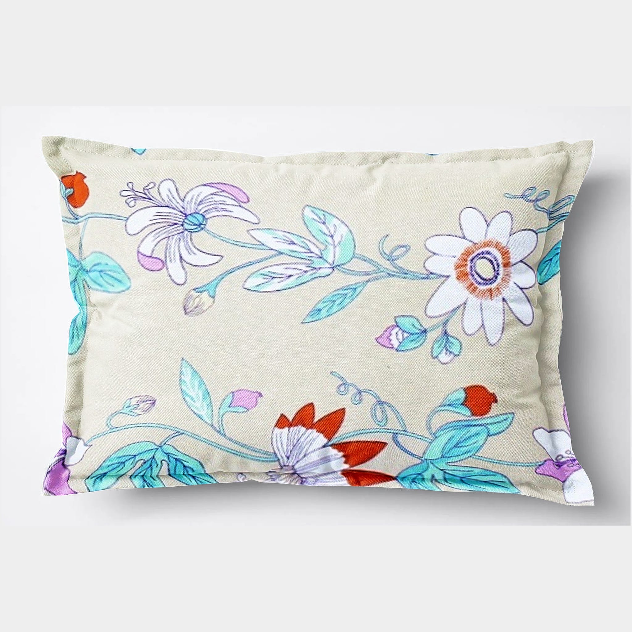 Soft Floral Print Pillow Cover Set In Aqua Online At Best prices(2 Pcs)