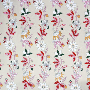 Cotton Floral Print 210 TC King Size Fitted Bedsheet In Magenta At Best Prices