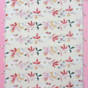 Cotton Floral Print 210 TC King Size Fitted Bedsheet In Magenta At Best Prices