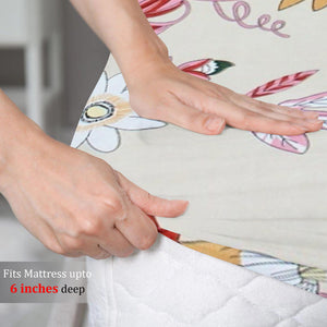 Cotton Floral Print 210 TC King Size Fitted Bedsheet In Magenta At Best Prices