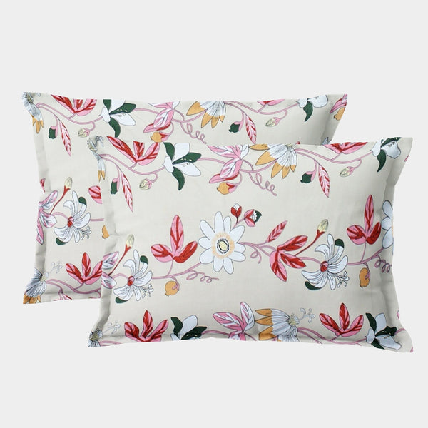 Soft Floral Print Pillow Cover Set In Magenta Online At Best prices(2 Pcs)