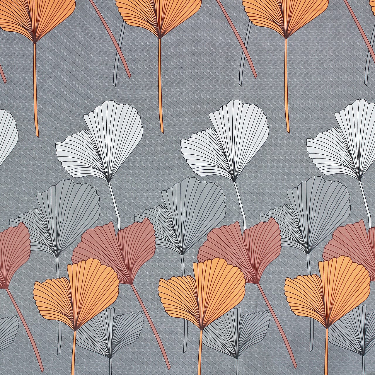 Cotton Floral Print 210 TC King Size Fitted Bedsheet In Grey At Best Prices