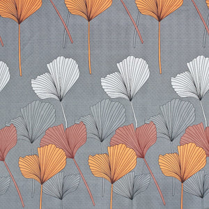 Cotton Floral Print 210 TC King Size Fitted Bedsheet In Grey At Best Prices