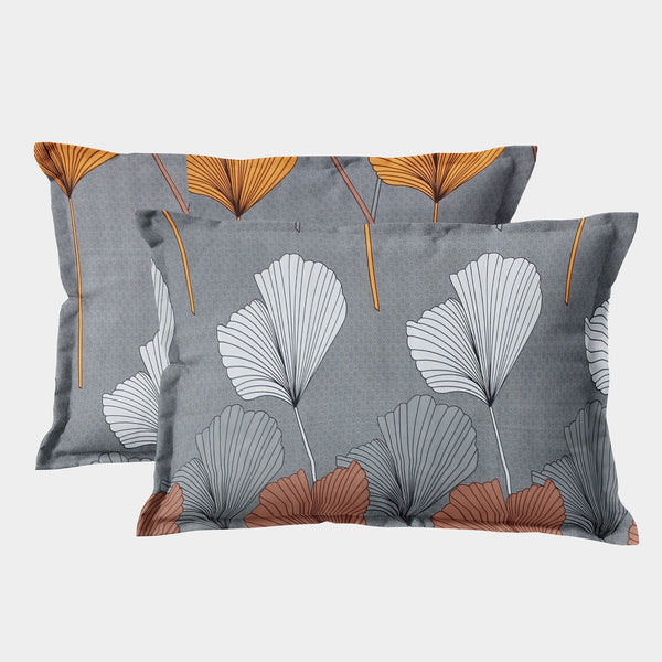 Soft Floral Print Pillow Cover Set In Grey Online At Best prices(2 Pcs)