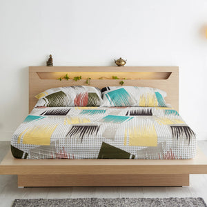Cotton Floral Print 210 TC King Size Fitted Bedsheet In Multicolor At Best Prices