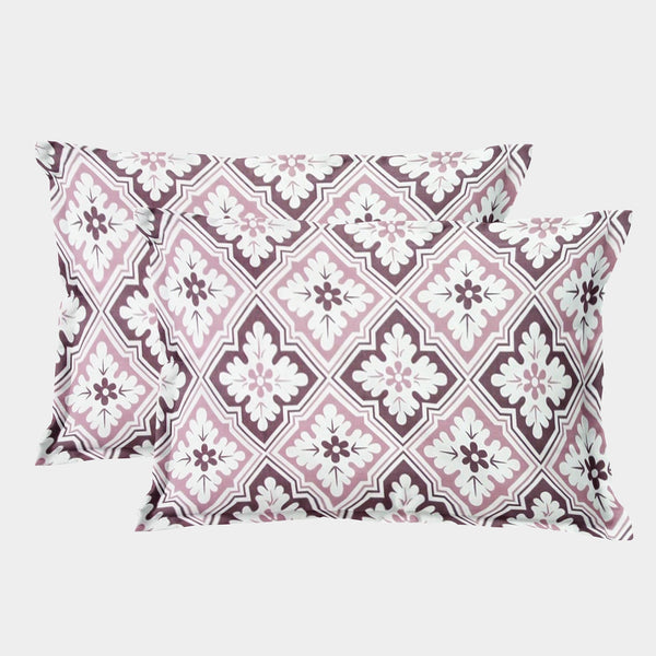 Soft Floral Print Pillow Cover Set In Magenta Online At Best prices(2 Pcs)