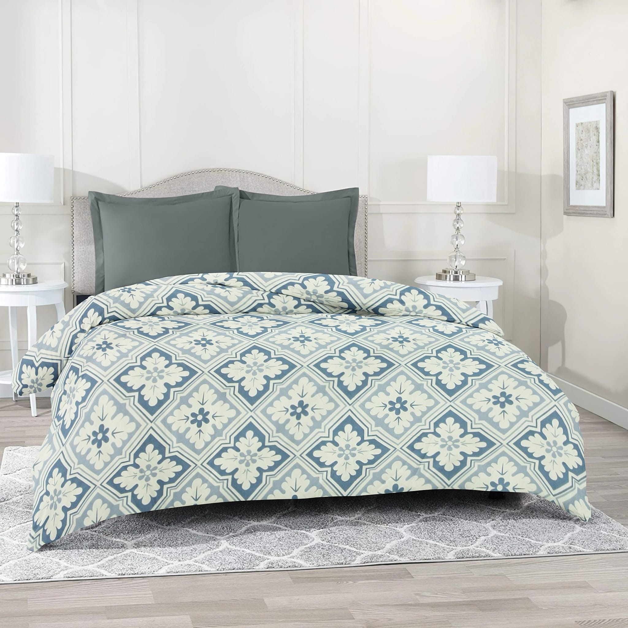 Printed Multicolor Floral Duvet Cover/Quilt Cover with Zipper